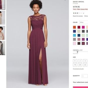 Wine David’s Bridal Bridesmaid Dress Sz 4 - F19328